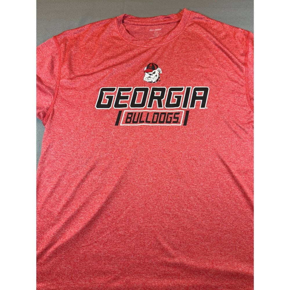 Pro Edge Georgia Bulldogs Shirt Mens XL Red Heather Performance UGA T-Shirt